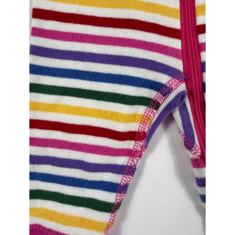 Hanna Andersson Rainbow Stripe Organic Cotton Zip Sleeper 0–3 Months
